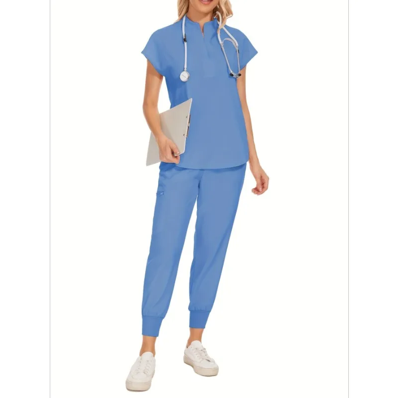 2-piece Comfortable Short Sleeved Top Frosted Set Suitable for Pet Hospital Doctors Nurses Doctors Women's Work Clothes
2-piece Comfortable Short Sleeved Top Frosted Set Suitable for Pet Hospital Doctors Nurses Doctors Women's Work Clothes