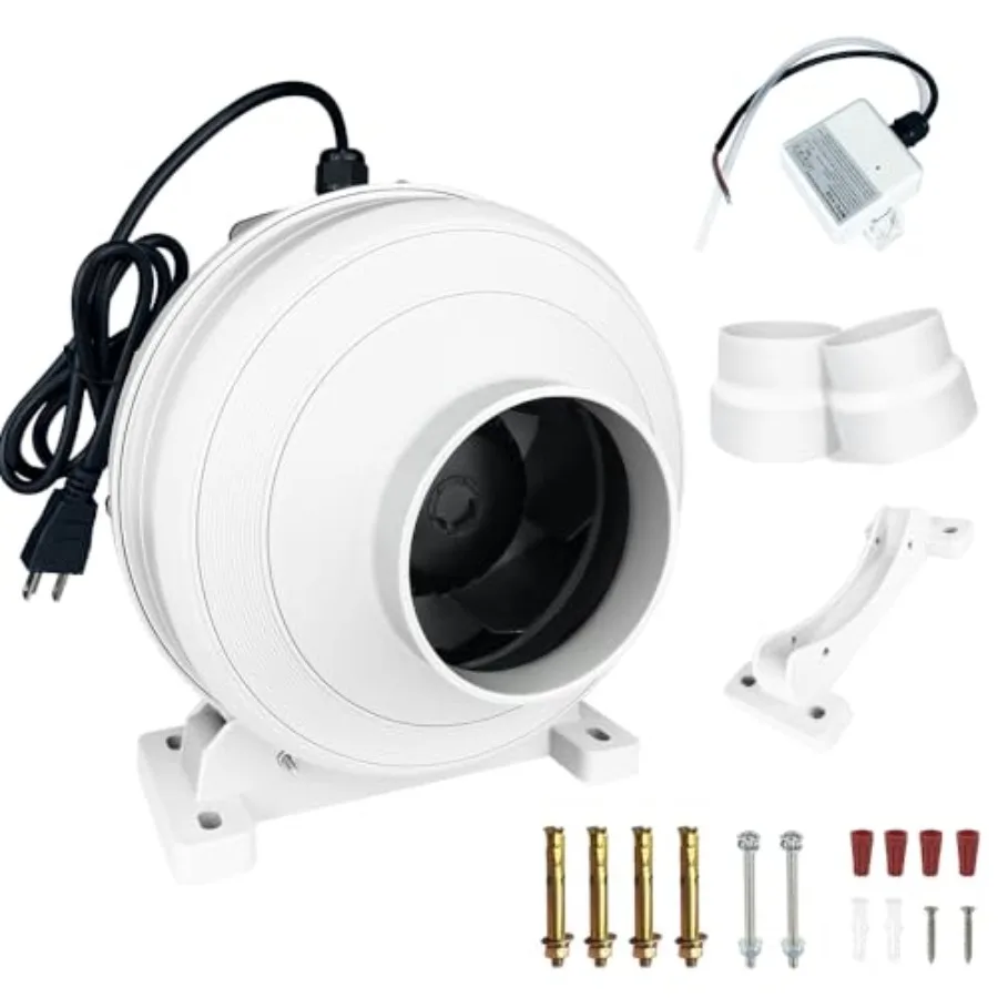 Dryer Vent Booster Fan for laundry rooms, aluminum housing, black, 260CFM high air volume with automatic pressure switch activa
Dryer Vent Booster Fan for laundry rooms, aluminum housing, black, 260CFM high air volume with automatic pressure switch activa