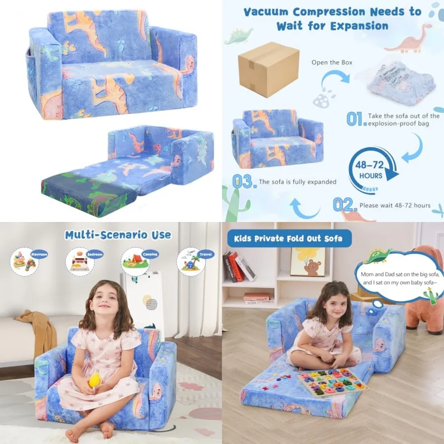 Toddler Chair Comfy, 2-in-1 Soft Toddler Couch Fold Out for,Convertible Sofa to Lounger, Gift for Girls and Boys Birthday, s
Toddler Chair Comfy, 2-in-1 Soft Toddler Couch Fold Out for,Convertible Sofa to Lounger, Gift for Girls and Boys Birthday, s