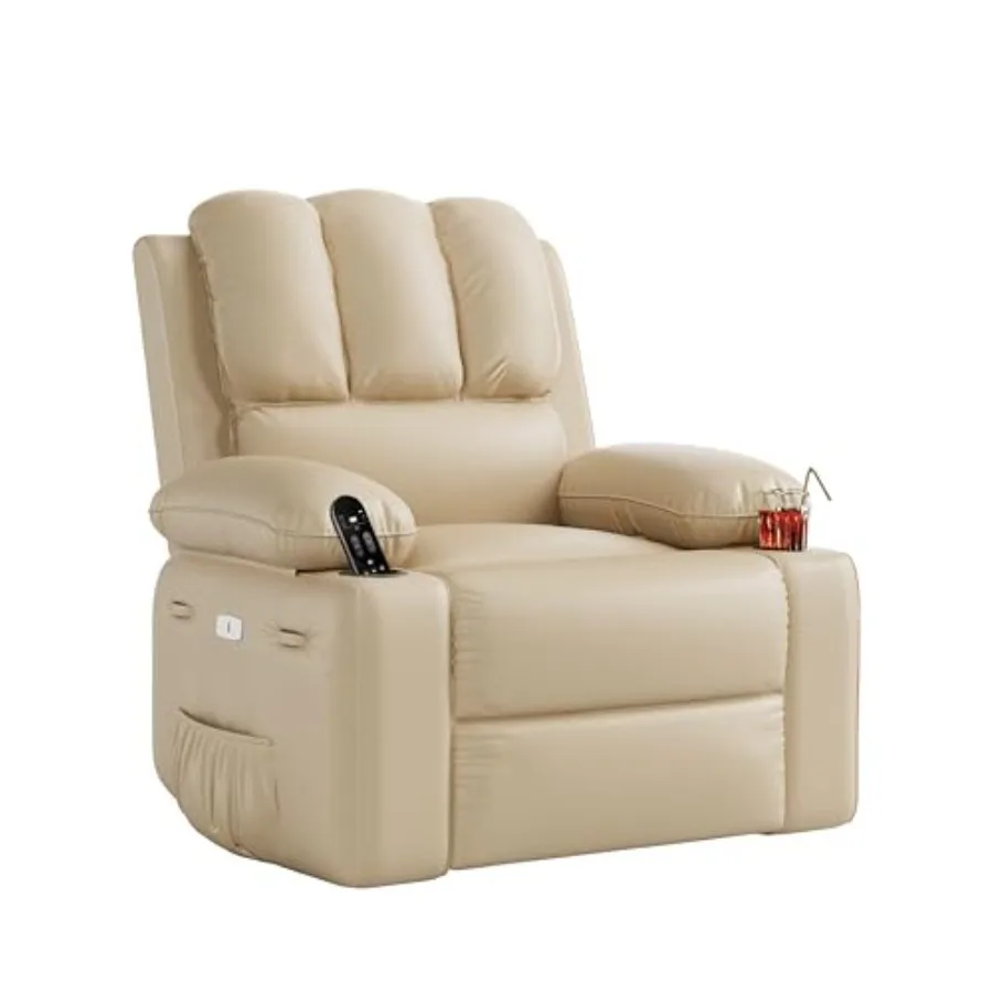 Oversized Electric Recliner Chair for Living Room PU Leather Swivel Rocker with Heat and Massage, 360° Rotating Base, Wide Seat
Oversized Electric Recliner Chair for Living Room PU Leather Swivel Rocker with Heat and Massage, 360° Rotating Base, Wide Seat