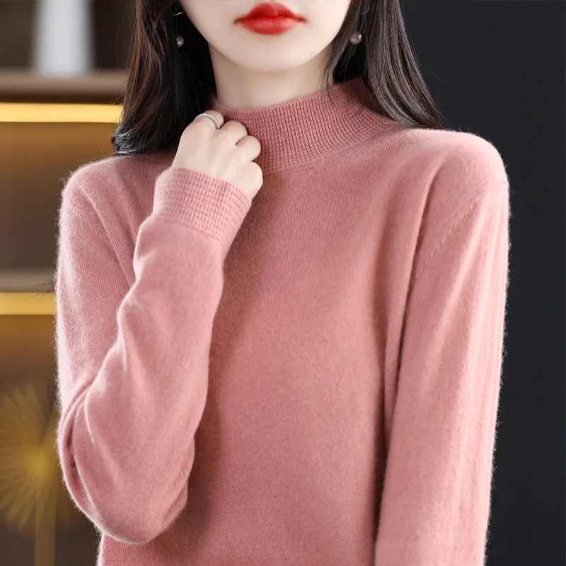 2022Women's Half Turtleneck Short Thickened Loose Bottoming Sweater All-Match Long-Sleeved Knitted Sweater Autumn And Winter New
2022Women's Half Turtleneck Short Thickened Loose Bottoming Sweater All-Match Long-Sleeved Knitted Sweater Autumn And Winter New