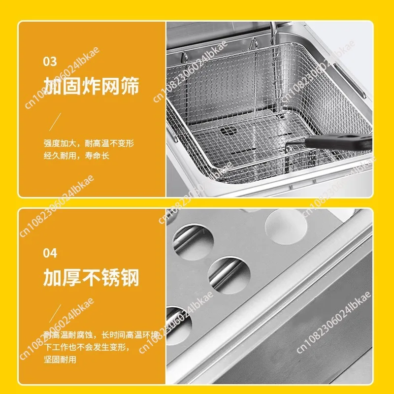Deep Fryer Single and Double Cylinder for Fried Skewers, Fried Chicken, Snack Equipment, Electric Fryer, Oden Pot, Noodle 1
Deep Fryer Single and Double Cylinder for Fried Skewers, Fried Chicken, Snack Equipment, Electric Fryer, Oden Pot, Noodle 1