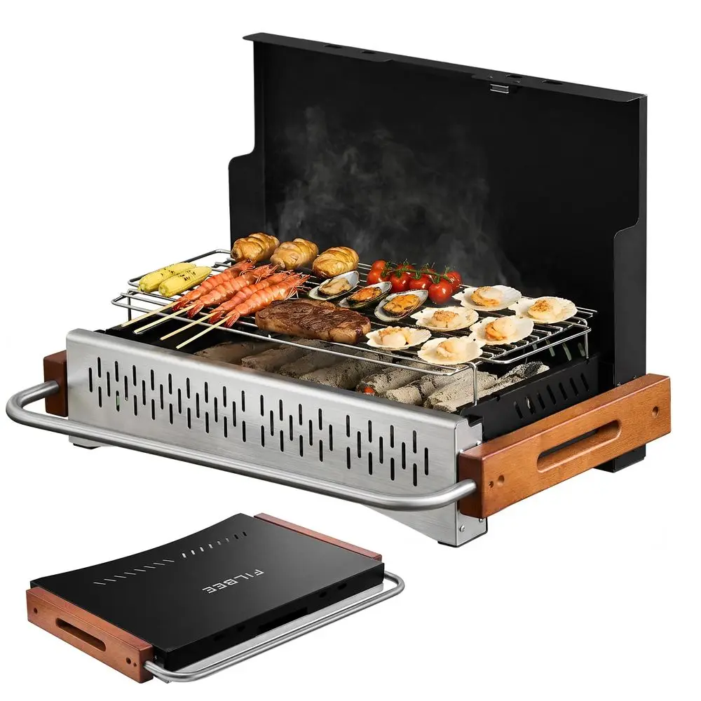 Hibachi Charcoal Grill for Outdoor Camping, No Assembly BBQ Grill with Stainless Steel Grate, Height Adjustable Foldable Grill
Hibachi Charcoal Grill for Outdoor Camping, No Assembly BBQ Grill with Stainless Steel Grate, Height Adjustable Foldable Grill