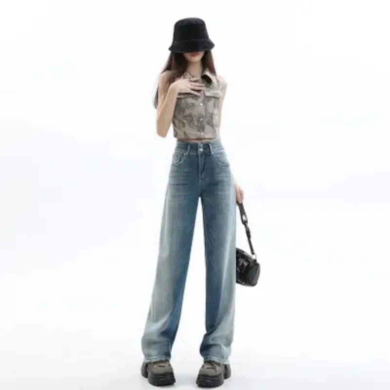Blue Plus Size Women's Jeans High Waist Straight Baggy Pants Streetwear Harajuku Vintage Casual Female Wide Leg Denim Trouser
Blue Plus Size Women's Jeans High Waist Straight Baggy Pants Streetwear Harajuku Vintage Casual Female Wide Leg Denim Trouser