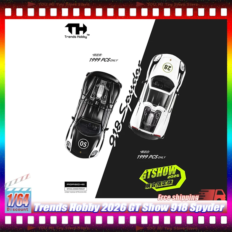 Масштабная модель 1:64 New Trends Hobby 918 Spyder 2026 GT Show Suhou Exhibition Limited, имитационная, из сплава, миниатюрная, детская игрушка, украшение, подарок
Масштабная модель 1:64 New Trends Hobby 918 Spyder 2026 GT Show Suhou Exhibition Limited, имитационная, из сплава, миниатюрная, детская игрушка, украшение, подарок