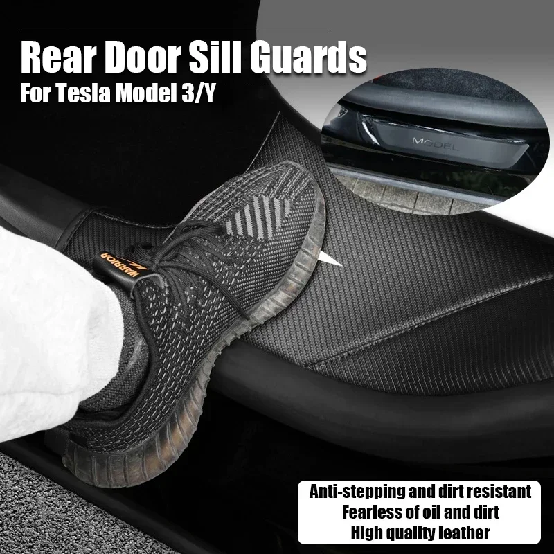 For Tesla Model 3/Y Car Trunk Door Sill Protector Rear Door Sills Carbon Fiber Leather Door Sill Plate Guard Car Accessorie
For Tesla Model 3/Y Car Trunk Door Sill Protector Rear Door Sills Carbon Fiber Leather Door Sill Plate Guard Car Accessorie