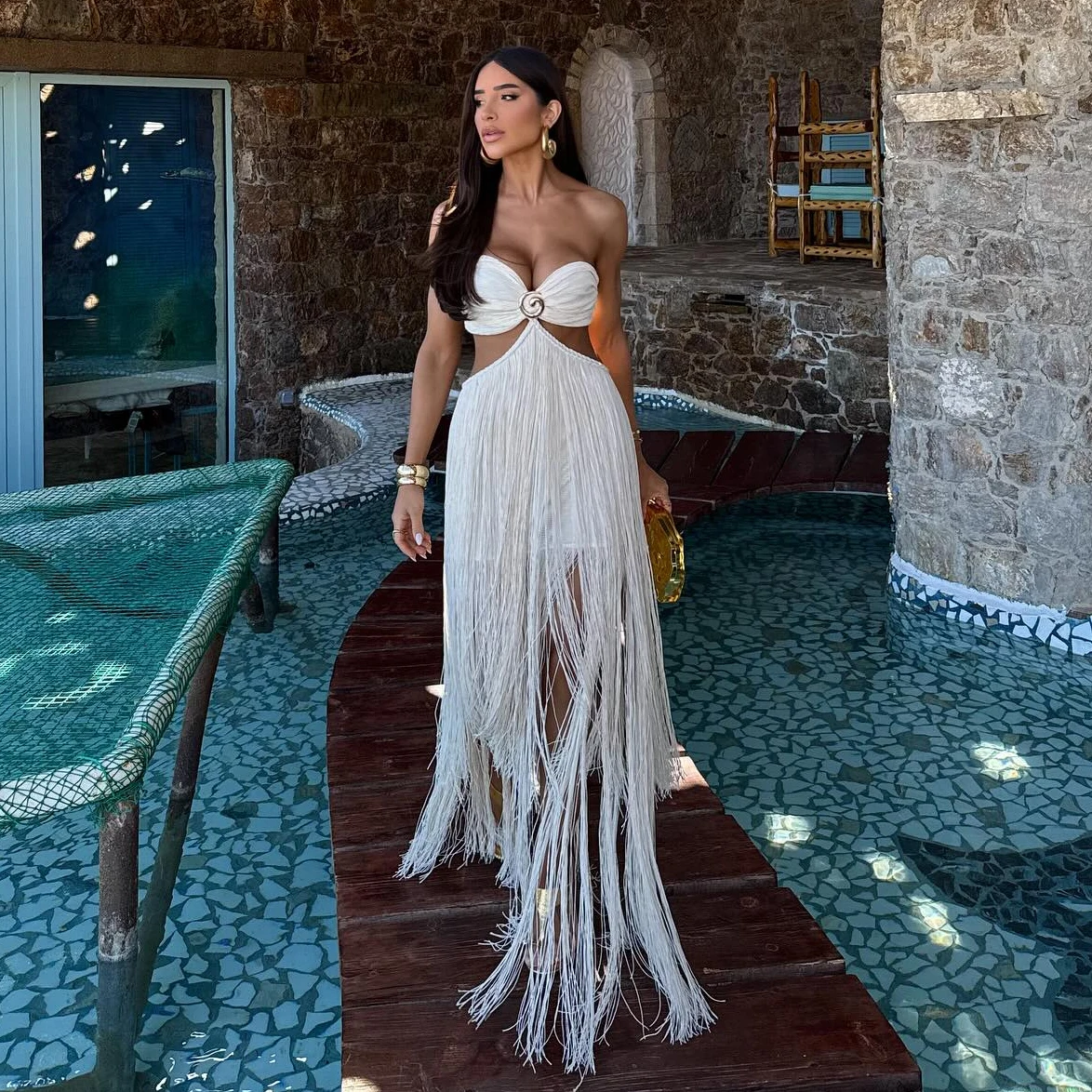 2026 1Piece Dress Cover Up Tassel Party Dresses Sexy Women Swimsuit Micro Bikini Bandeau Biquini White Vestido Holiday Beachwear
2026 1Piece Dress Cover Up Tassel Party Dresses Sexy Women Swimsuit Micro Bikini Bandeau Biquini White Vestido Holiday Beachwear
