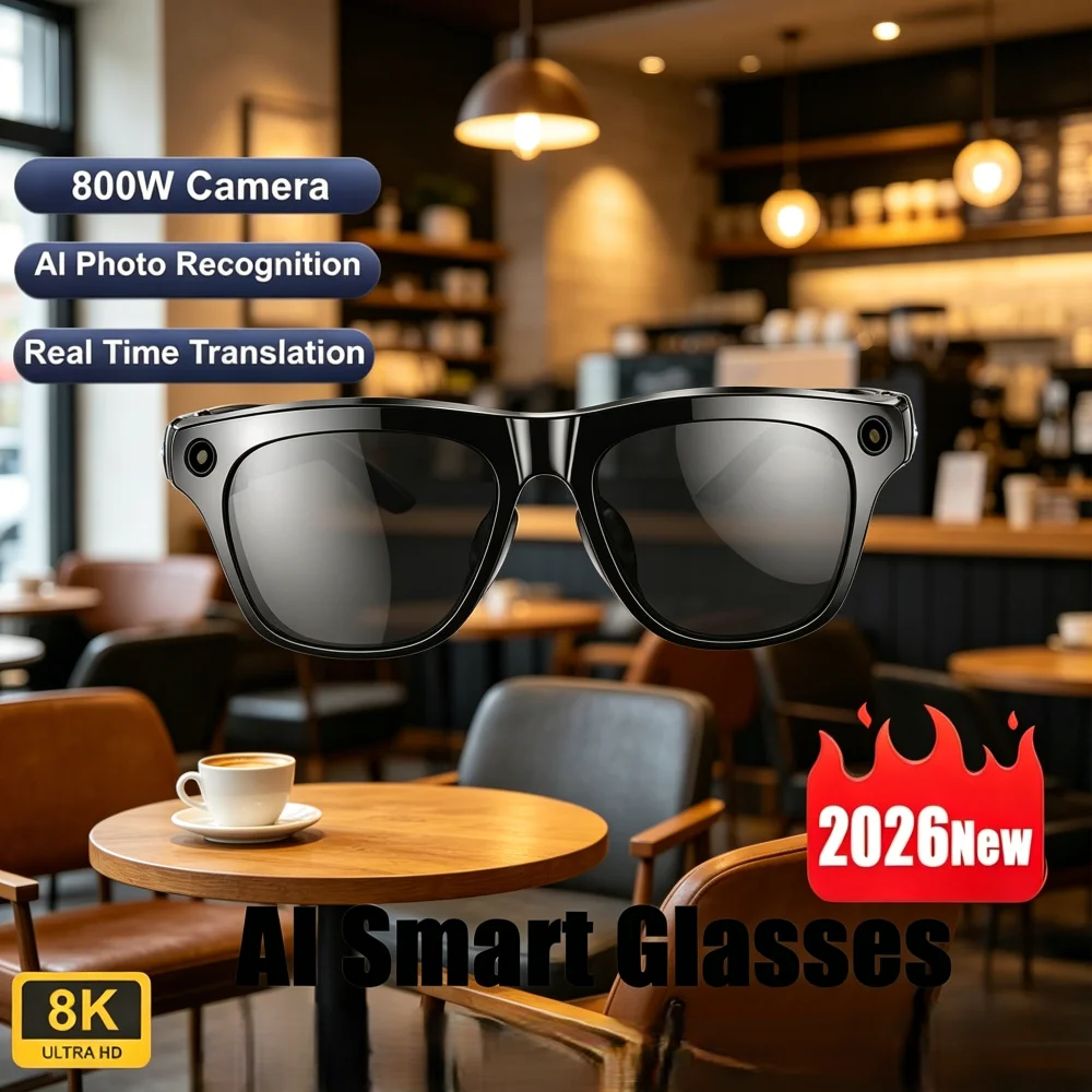 8K HD AI Smart Glasses with Built-In Camera, Support Bluetooth Calling and Voice Assistant Control, Stylish Design for Men
8K HD AI Smart Glasses with Built-In Camera, Support Bluetooth Calling and Voice Assistant Control, Stylish Design for Men