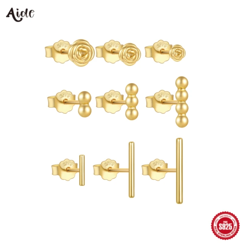 Aide 925 Sterling Silver 3pcs Set Geometric Rose Multi Size Piercing Stud Earrings For Women Simple High Quality Fine Jewelry
Aide 925 Sterling Silver 3pcs Set Geometric Rose Multi Size Piercing Stud Earrings For Women Simple High Quality Fine Jewelry