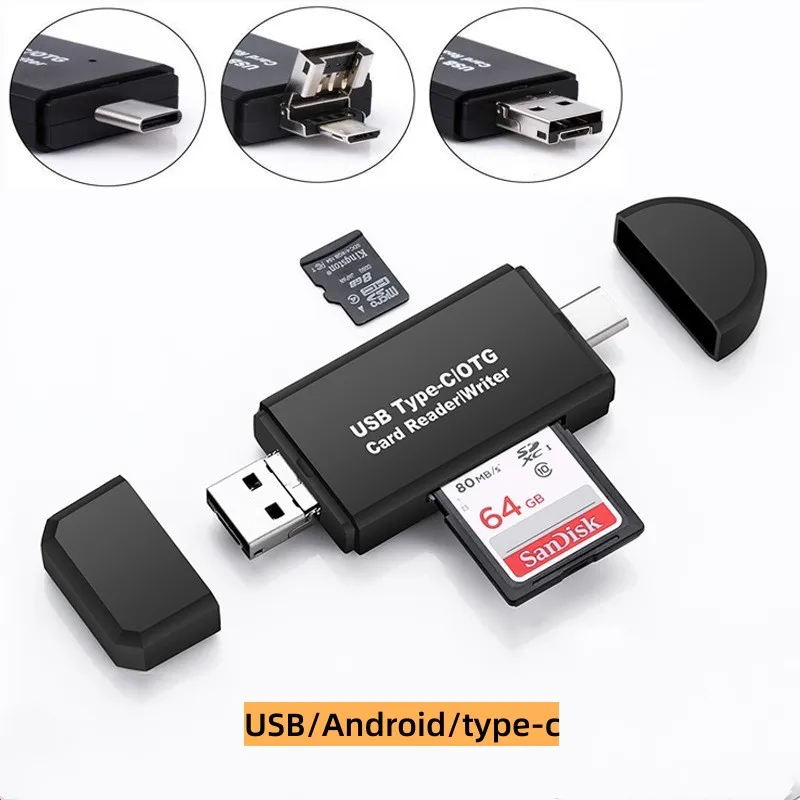3-In-1 USB 2.0 Card Reader OTG Memory Card Reader Type C Card Reader For Micro Sd Tf Sd Cards For Pc Notebook Smartphone Tablet
3-In-1 USB 2.0 Card Reader OTG Memory Card Reader Type C Card Reader For Micro Sd Tf Sd Cards For Pc Notebook Smartphone Tablet