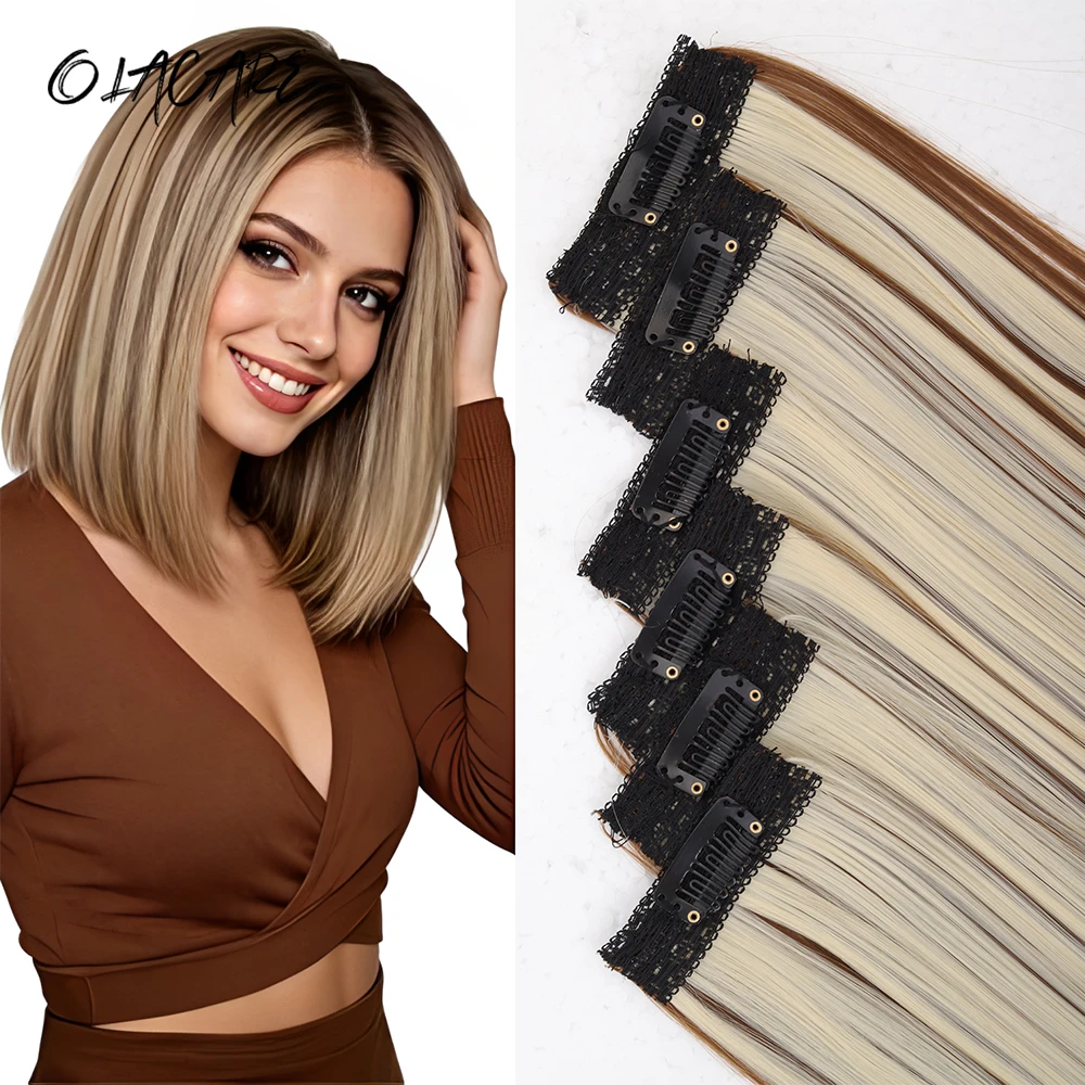 OLACARE 6pcs/Set Hair Clips Hair Extensions 10Inches Long Straight Synthetic Fiber Wigs Suitable For Women And Girls Daily Use
OLACARE 6pcs/Set Hair Clips Hair Extensions 10Inches Long Straight Synthetic Fiber Wigs Suitable For Women And Girls Daily Use