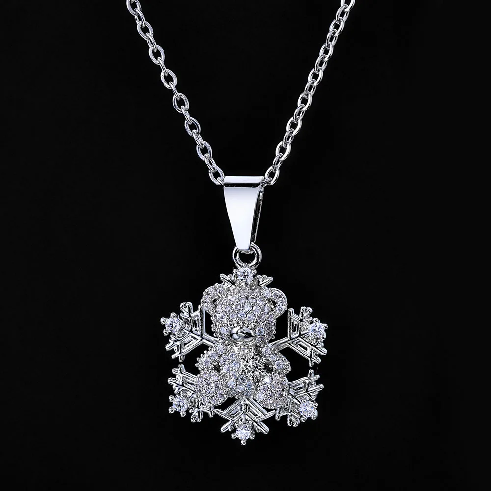 ESKEEM кулон в форме медведя в форме снежинки, ожерелье с посеребренным цирконом, подвеска-подвеска для рождественского подарка, ювелирные изделия
ESKEEM кулон в форме медведя в форме снежинки, ожерелье с посеребренным цирконом, подвеска-подвеска для рождественского подарка, ювелирные изделия