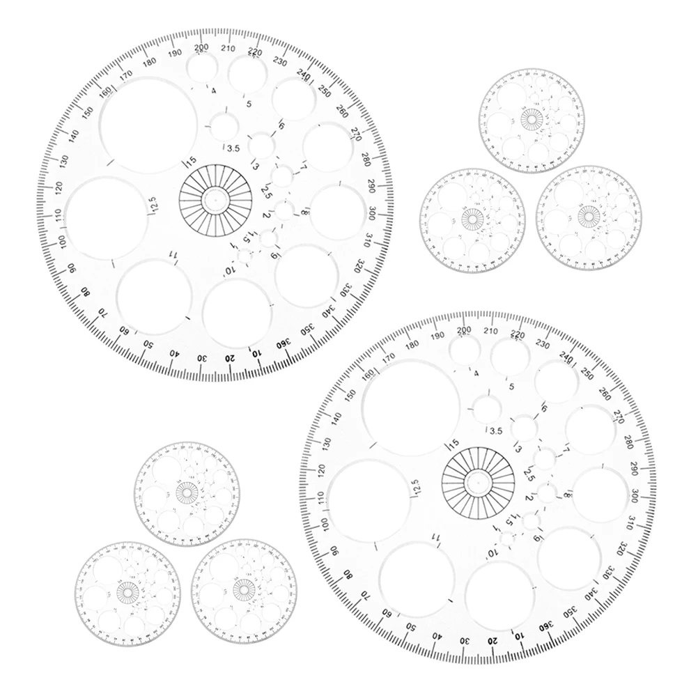 8pcs Circle Protractor Template Clear Plastic Drafting Tool Round Precision Office Measuring Geometry Math Design Angle Length
8pcs Circle Protractor Template Clear Plastic Drafting Tool Round Precision Office Measuring Geometry Math Design Angle Length