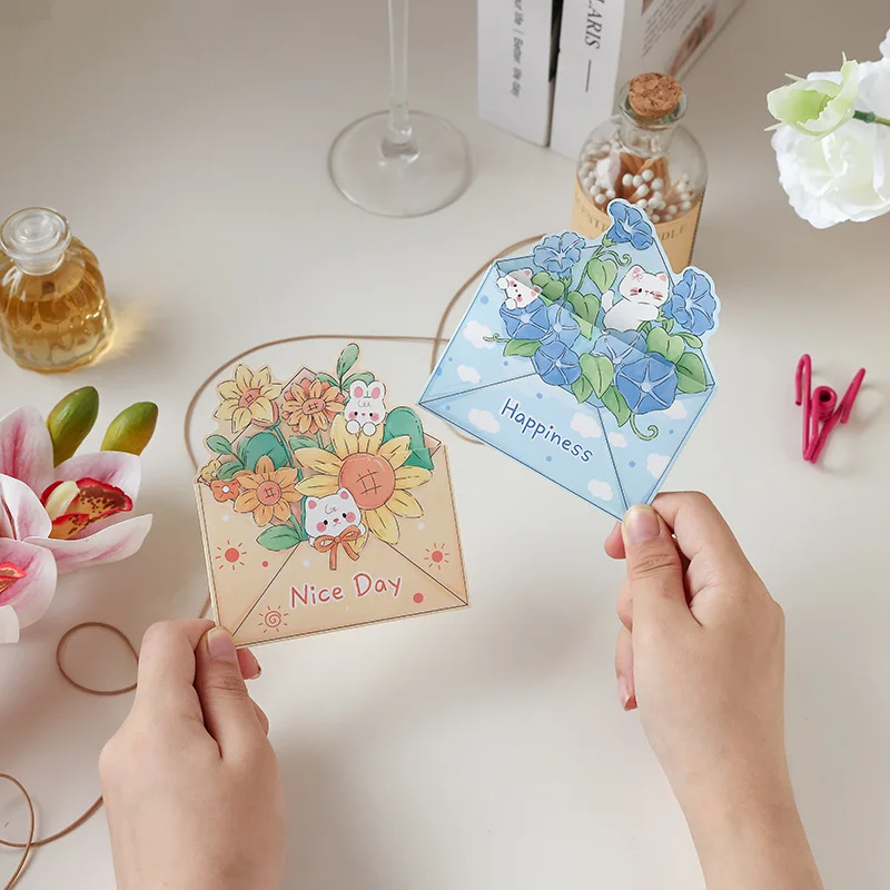 10pcs 3D Bouquet Creative Greeting Card Flower Shop Birthday Wishes Small Cards Teacher's Day Thank-you Card
10pcs 3D Bouquet Creative Greeting Card Flower Shop Birthday Wishes Small Cards Teacher's Day Thank-you Card
