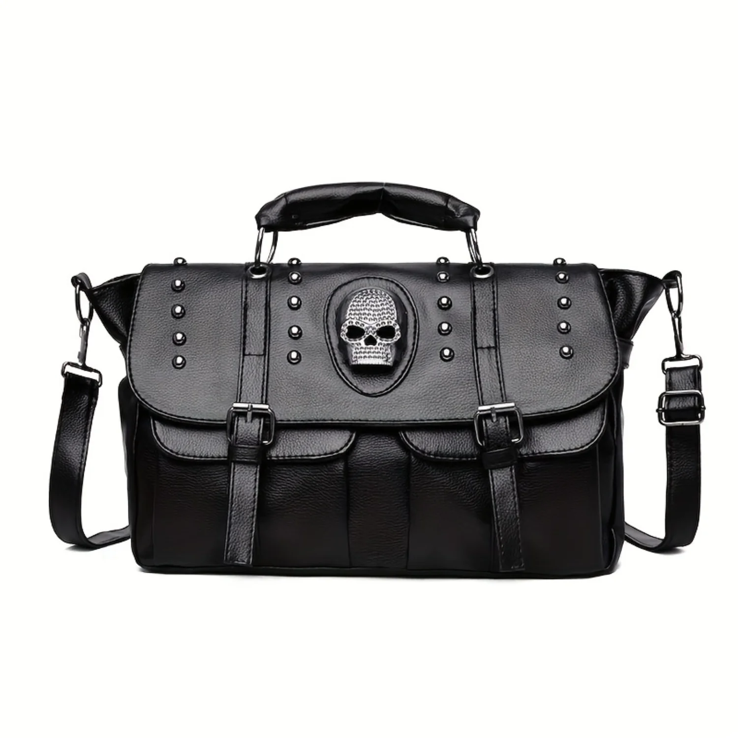 Style Messenger Bag, Skull & Studded Decor Handbag, Y2K Flap Shoulder Purse Yk purse Mesh bag Electronic organizer Skincare bag
Style Messenger Bag, Skull & Studded Decor Handbag, Y2K Flap Shoulder Purse Yk purse Mesh bag Electronic organizer Skincare bag