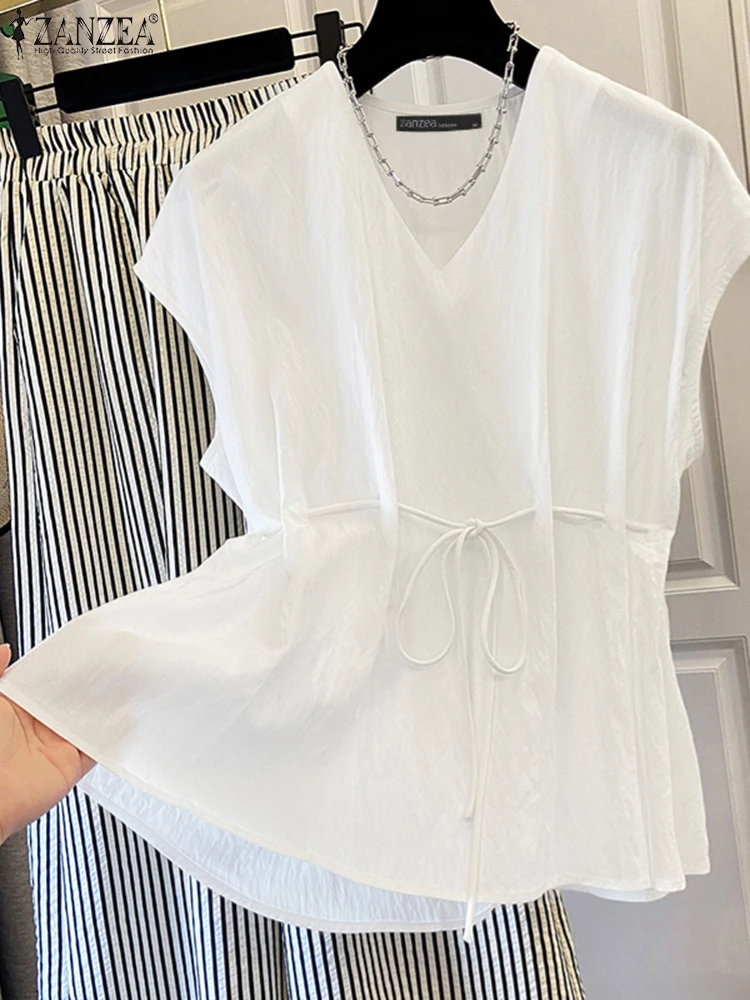 Stylish Summer Blouse ZANZEA Women V Neck Sleeveless Tops Elegant Solid OL Work Shirt Casual Loose Blusas Fashion Holiday Tanks
Stylish Summer Blouse ZANZEA Women V Neck Sleeveless Tops Elegant Solid OL Work Shirt Casual Loose Blusas Fashion Holiday Tanks