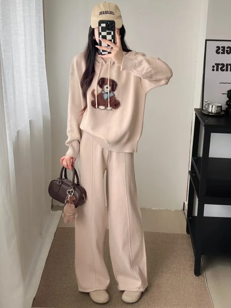 Little Bear Comfortable Knitted Hoodie Sweater + High-Waisted Slimming Long Pants Two-Piece Sweat Suits Women Matching Sets
Little Bear Comfortable Knitted Hoodie Sweater + High-Waisted Slimming Long Pants Two-Piece Sweat Suits Women Matching Sets