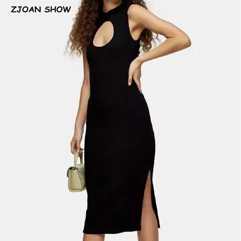 Women Knitted Cotton Sleeveless Cheongsam Dress Mandarin Collar Front Hollow Out Chinese Side Slit Package Hips Midi Robe
Women Knitted Cotton Sleeveless Cheongsam Dress Mandarin Collar Front Hollow Out Chinese Side Slit Package Hips Midi Robe