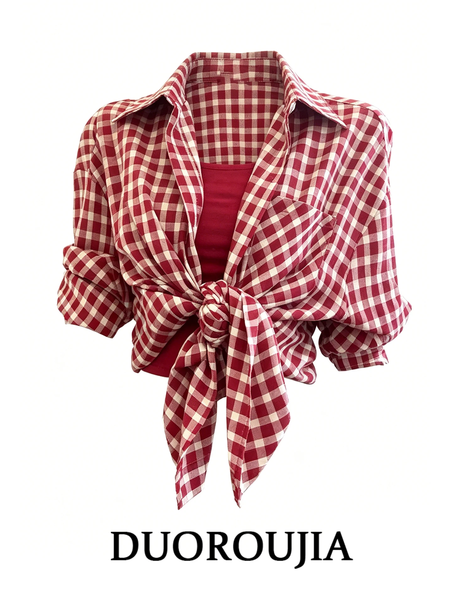 DUOR plus Size Summer Shirt Coat Women's Red Lazy Style Plaid Sun Protection Outerwear High Waist Vintage Flannel Cardigan
DUOR plus Size Summer Shirt Coat Women's Red Lazy Style Plaid Sun Protection Outerwear High Waist Vintage Flannel Cardigan