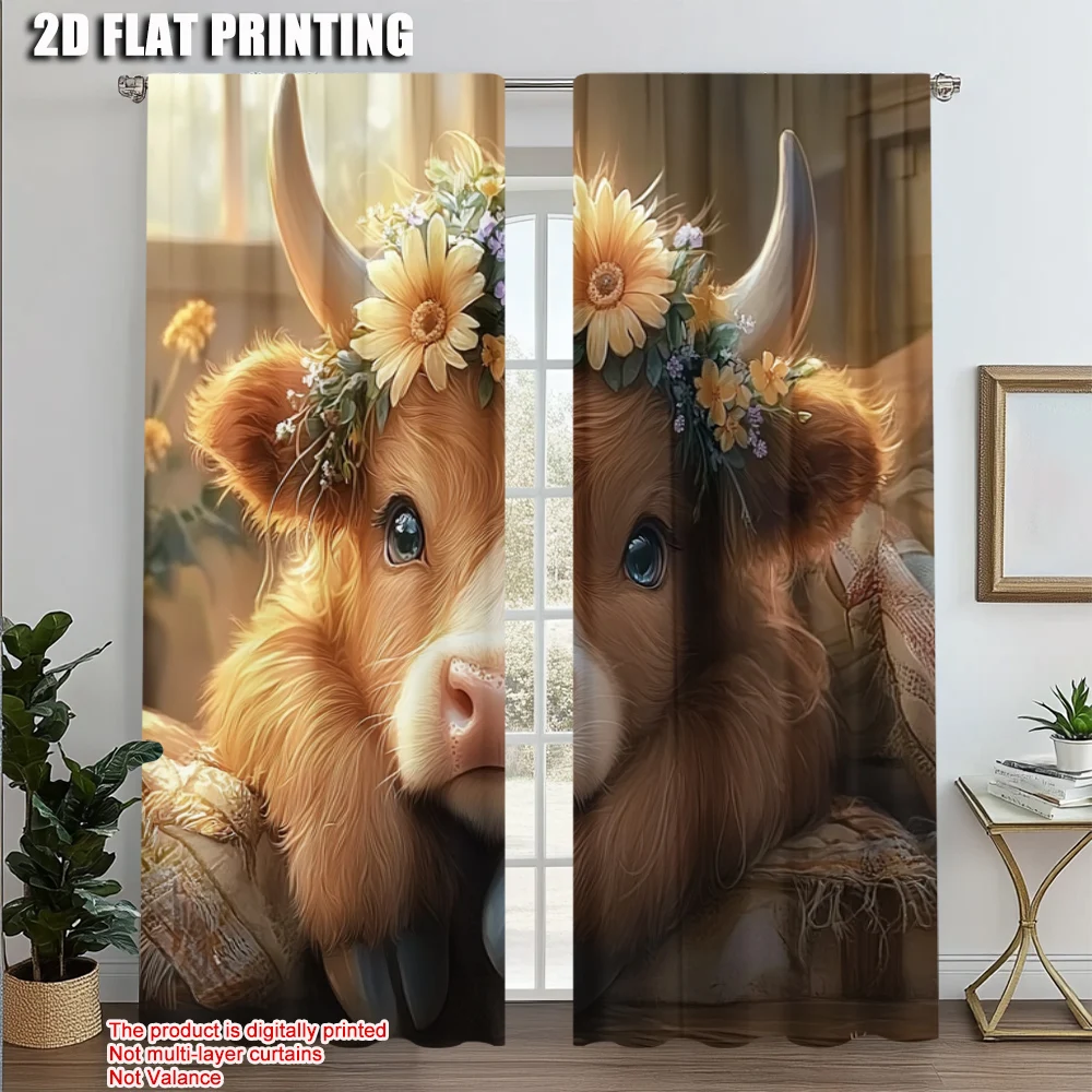 2pcs, Popular Curtains 2D print Charming Highland Cow Versatile Polyester Fabric (without rod) Decorations Inside Ldeal for
2pcs, Popular Curtains 2D print Charming Highland Cow Versatile Polyester Fabric (without rod) Decorations Inside Ldeal for