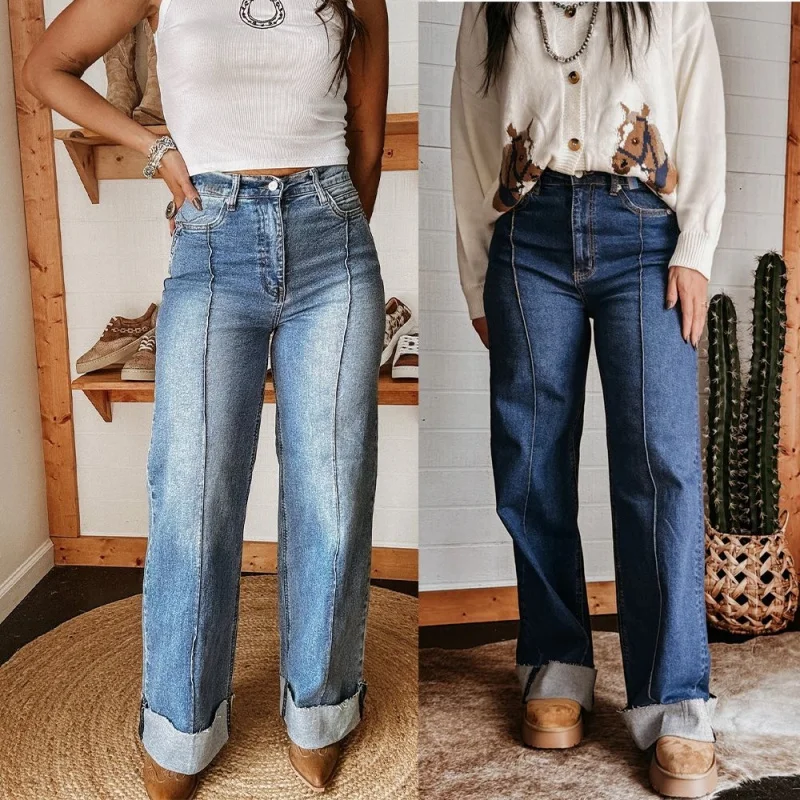 Women's Fashion Casual Washed Elastic mid Waist Straight Leg Jeans 2026 Comfortable Fit Classic Blue Denim
Women's Fashion Casual Washed Elastic mid Waist Straight Leg Jeans 2026 Comfortable Fit Classic Blue Denim
