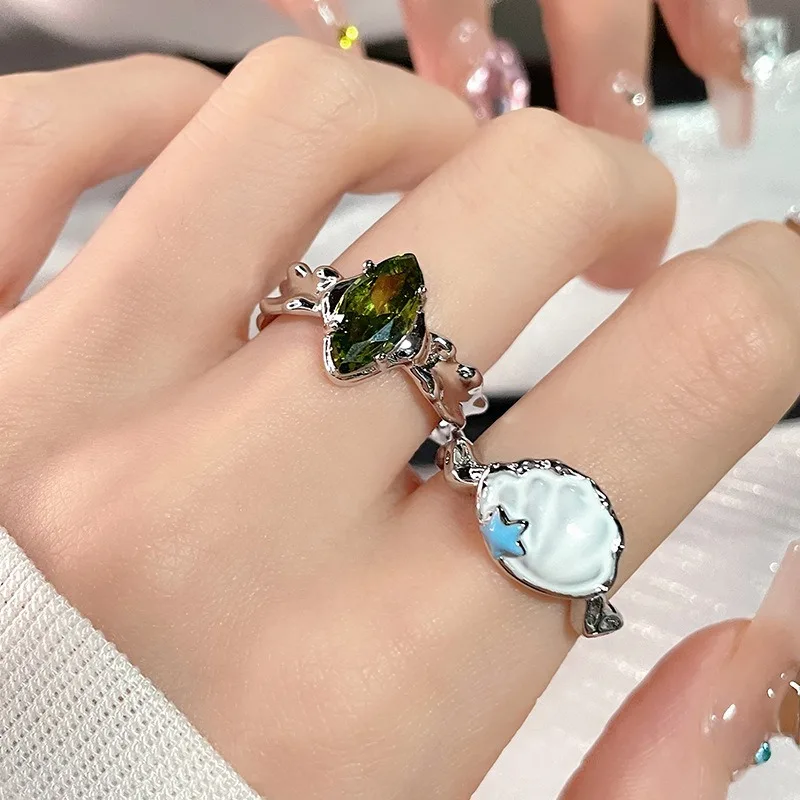 Olive zircon ring women's fashion personality mix and match stacking versatile high-end opening adjustable jewelry
Olive zircon ring women's fashion personality mix and match stacking versatile high-end opening adjustable jewelry