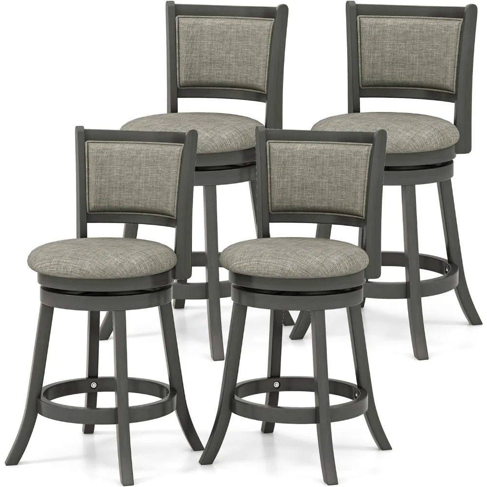 Bar Stools Set of 4, Counter Height Swivel Chairs with Soft-Padded Back & Seat, Linen Upholstered Pub Stools with Sturdy
Bar Stools Set of 4, Counter Height Swivel Chairs with Soft-Padded Back & Seat, Linen Upholstered Pub Stools with Sturdy