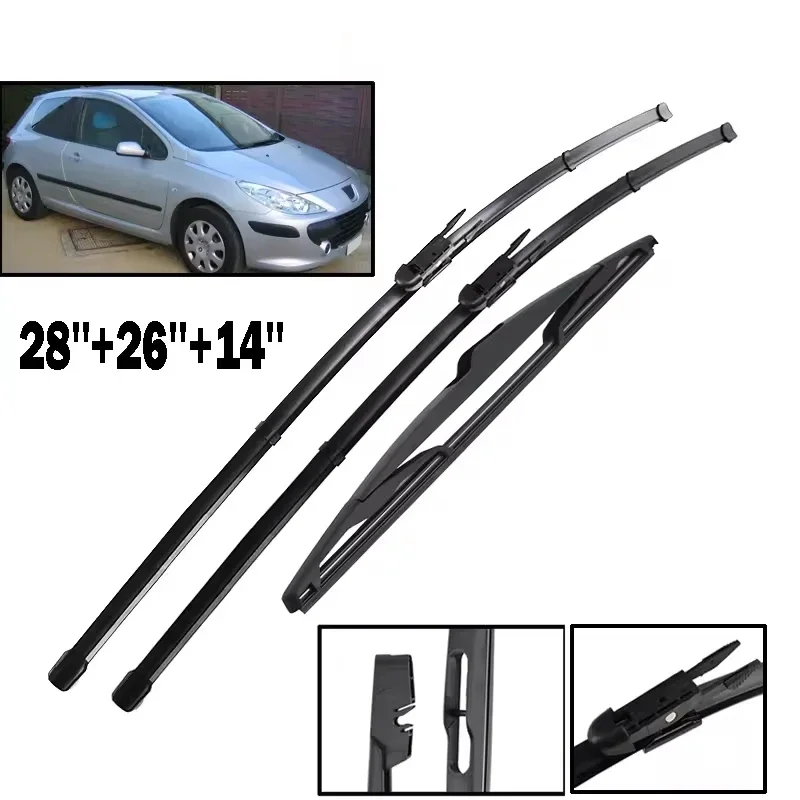 Wiper Front & Rear Wiper Blades Set For Peugeot 307 2005 - 2007 Windshield Windscreen Window Rain Brushes 28"+26"+14"
Wiper Front & Rear Wiper Blades Set For Peugeot 307 2005 - 2007 Windshield Windscreen Window Rain Brushes 28"+26"+14"