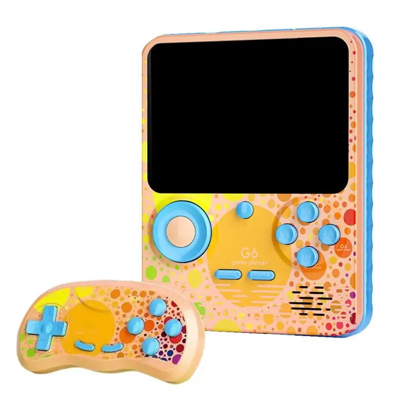 A01K-G6 Retro Video Game Console Handheld Game Player 3.5 Inch Screen Built-In 666 Games Two-Person Mode Game Controller