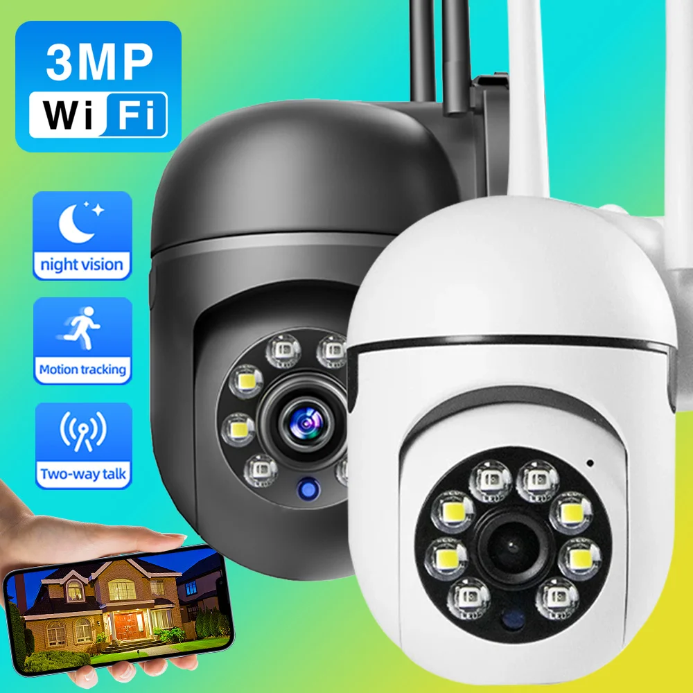 3MP Wifi Wireless Security Monitor Cameras Color Night Vision Outdoor Cam IP66 Waterproof Smart Home CCTV HD Surveillance Camera
3MP Wifi Wireless Security Monitor Cameras Color Night Vision Outdoor Cam IP66 Waterproof Smart Home CCTV HD Surveillance Camera
