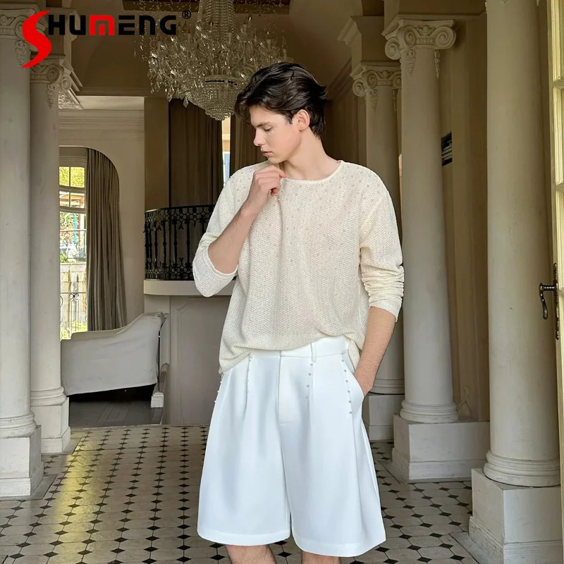 2026 Summer Fashion Light Luxury Shorts Men's Loose Bead Design Shorts Solid Color High-end Comfort Versatile Five-point Pants
2026 Summer Fashion Light Luxury Shorts Men's Loose Bead Design Shorts Solid Color High-end Comfort Versatile Five-point Pants