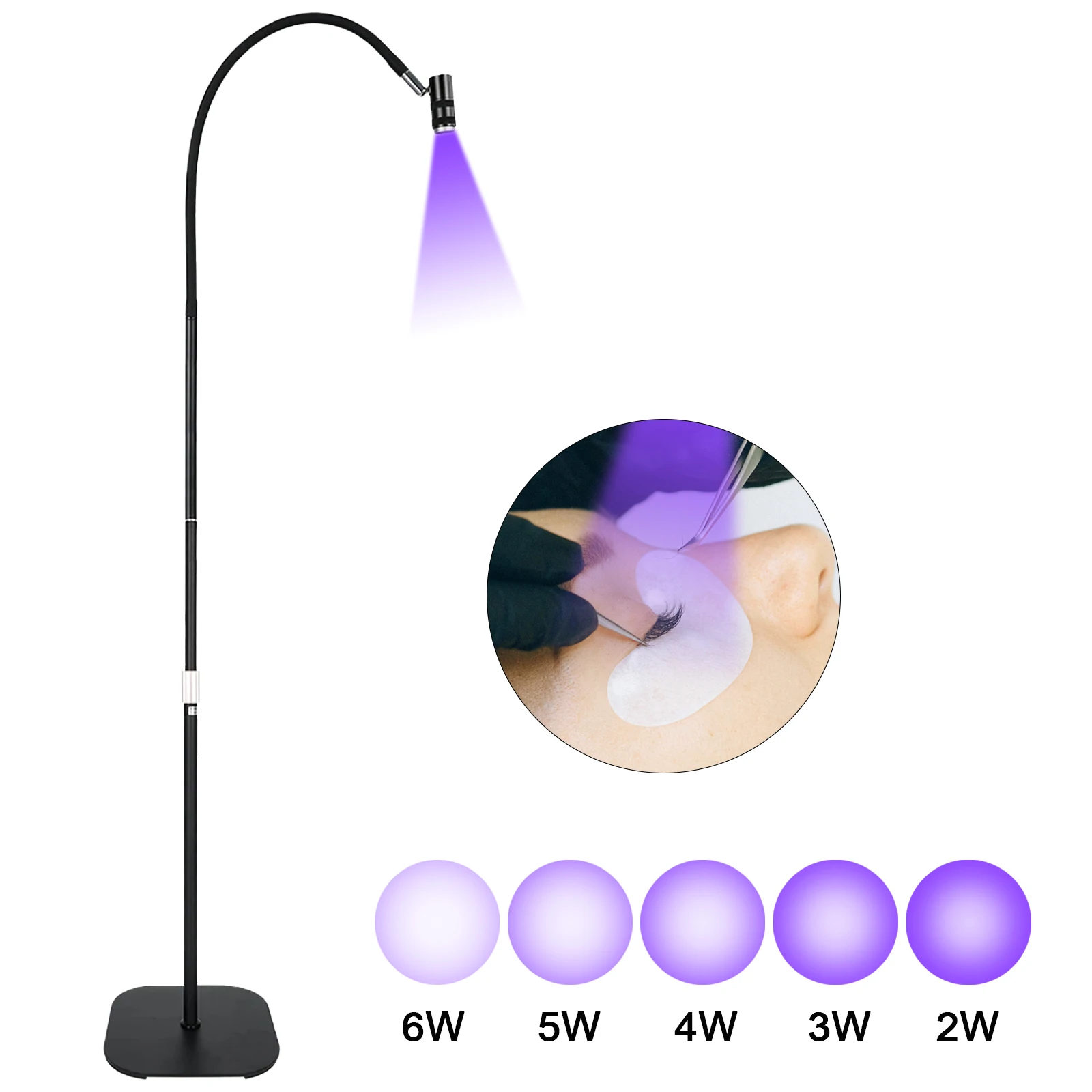 UV Lash Light Curing 6W UV Eyelash Glue Colloidal LED Floor Lamp for Eyelash Extensions Eyebrows Grafting Touch Adjustable Focus
UV Lash Light Curing 6W UV Eyelash Glue Colloidal LED Floor Lamp for Eyelash Extensions Eyebrows Grafting Touch Adjustable Focus