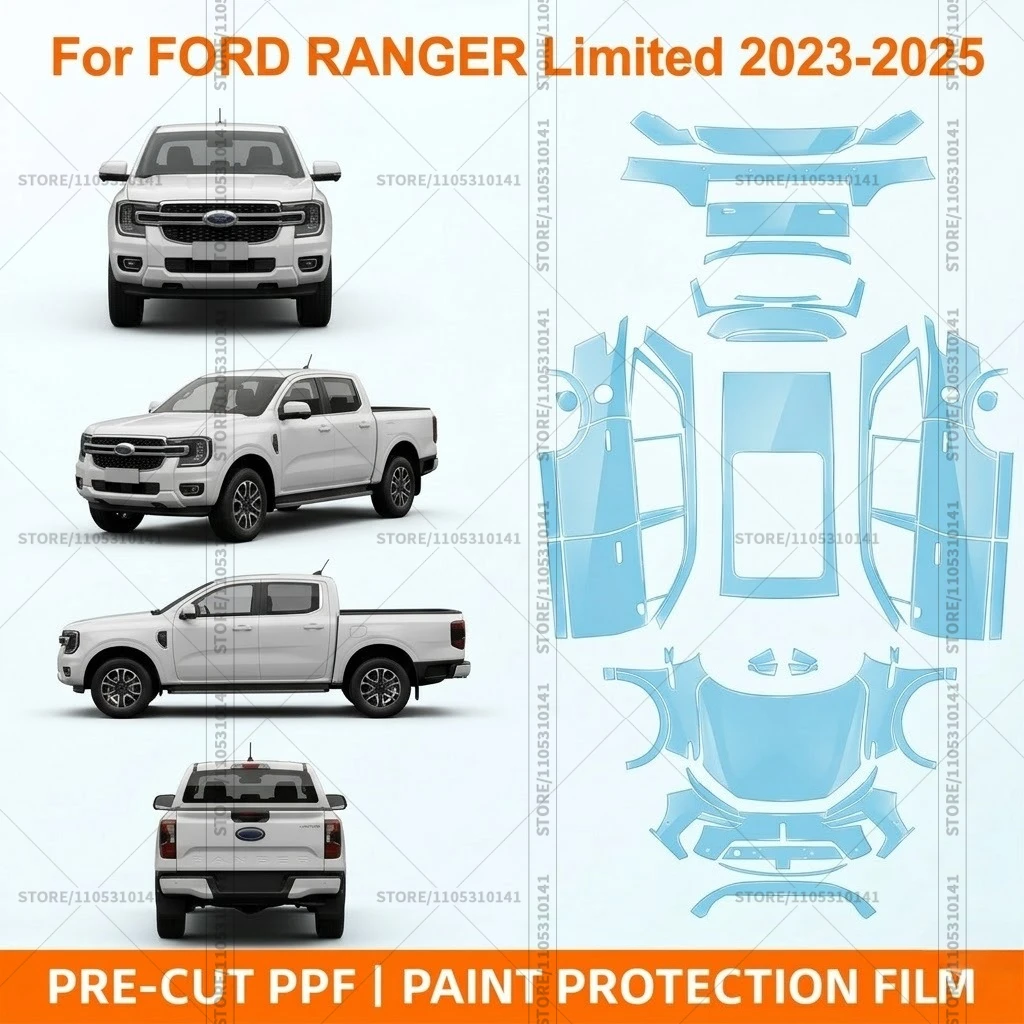 Pre-Cut Paint Protection Film PPF Transparent Bumper Protector Automotive Clear Bra Car Film For Ford Ranger Limited 2023-2025
Pre-Cut Paint Protection Film PPF Transparent Bumper Protector Automotive Clear Bra Car Film For Ford Ranger Limited 2023-2025