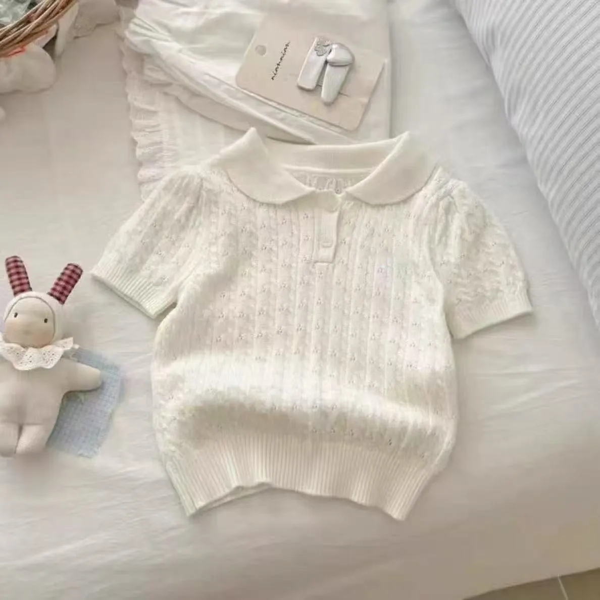 Girls' Spring and Autumn Set Fashion Academy Style Children's Doll Neck Knitted Shirt+Hot Drilled Casual Straight Pants 2 Pcs
Girls' Spring and Autumn Set Fashion Academy Style Children's Doll Neck Knitted Shirt+Hot Drilled Casual Straight Pants 2 Pcs