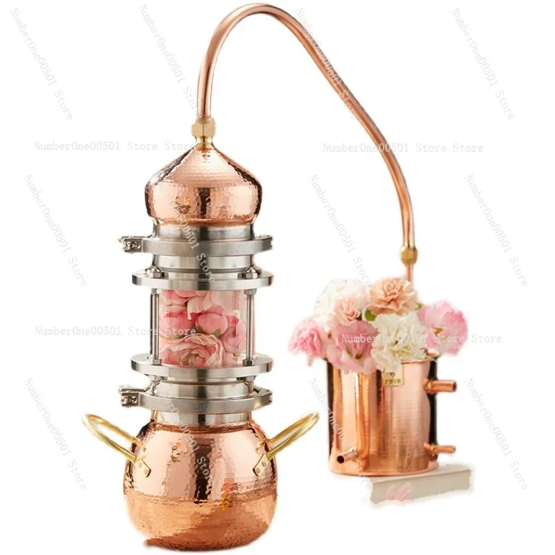 Retro Pure Copper Glass Hydrosol Distiller Household Small Purifier For Homemade Essential Oil Brandy Fruit Wine Brewing -001
Retro Pure Copper Glass Hydrosol Distiller Household Small Purifier For Homemade Essential Oil Brandy Fruit Wine Brewing -001