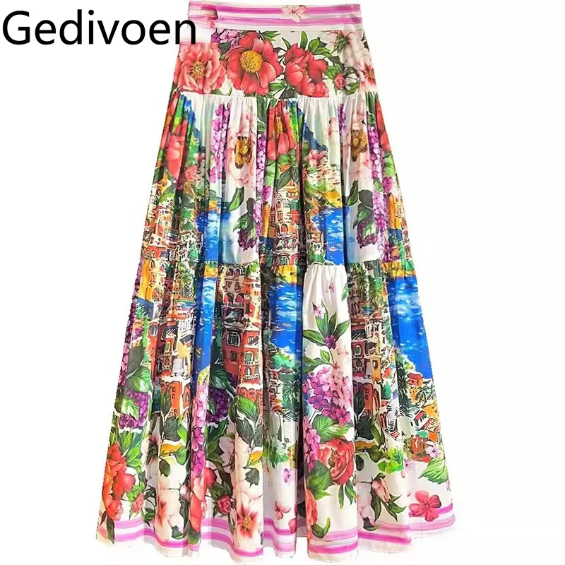 Gedivoen Elegant Vacation Floral Women's Summer Fashion Print Design Slim Cotton Pleated Skirt
Gedivoen Elegant Vacation Floral Women's Summer Fashion Print Design Slim Cotton Pleated Skirt