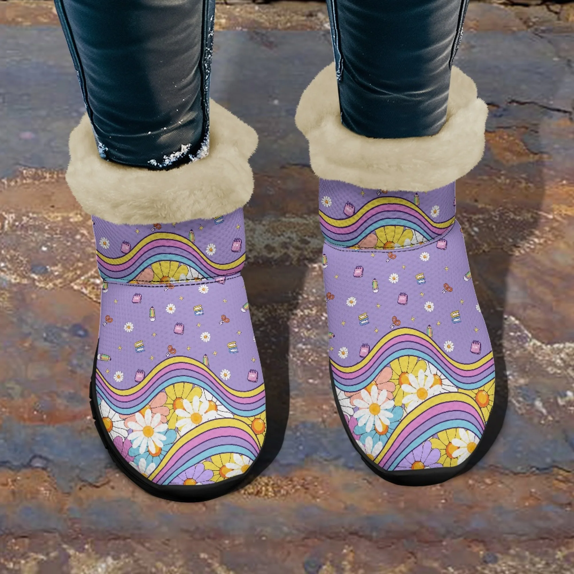 INSTANTARTS Daisy Print Warm Fuzzy Purple Snow Boots Women Winter Shoes Soft Comfort Ankle Boots Short Plush frauen stiefel
INSTANTARTS Daisy Print Warm Fuzzy Purple Snow Boots Women Winter Shoes Soft Comfort Ankle Boots Short Plush frauen stiefel
