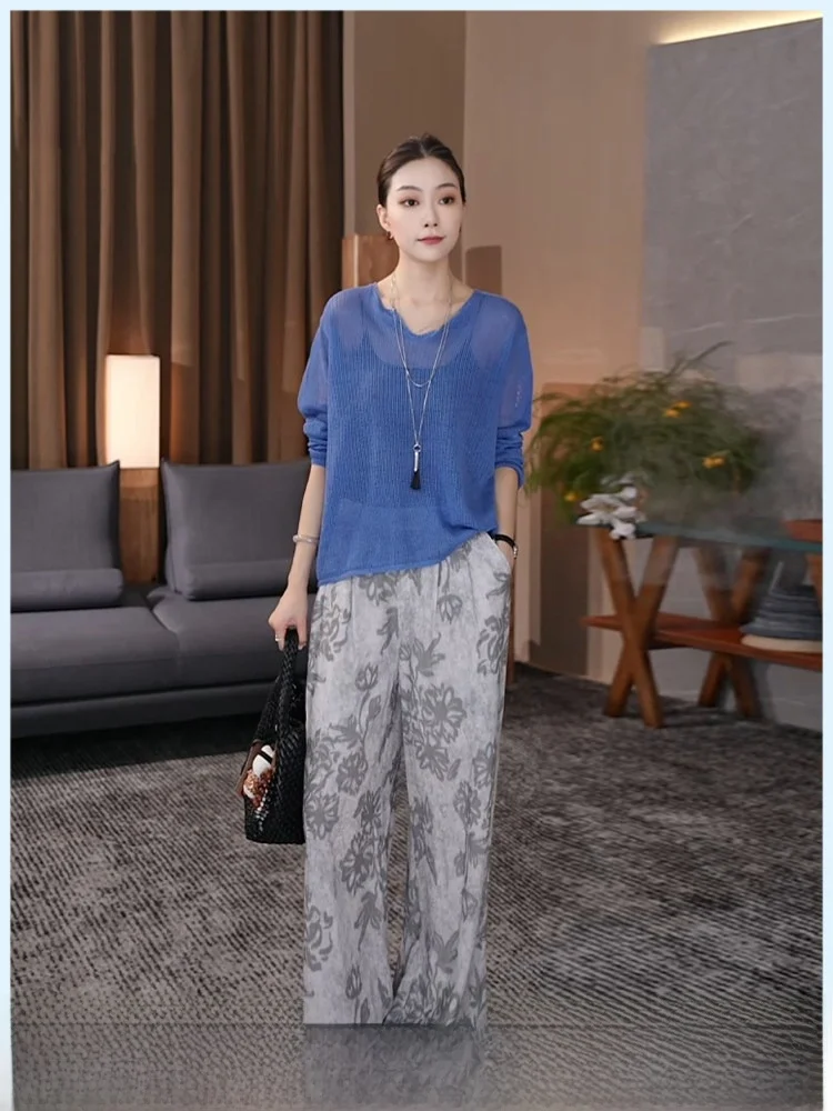 Loose Knitted Sweater Hollow out Lazy Style Minimalist Summer Fashion Casual V-Neck Long Sleeve Women's T-Shirt Zhou Zhou
Loose Knitted Sweater Hollow out Lazy Style Minimalist Summer Fashion Casual V-Neck Long Sleeve Women's T-Shirt Zhou Zhou