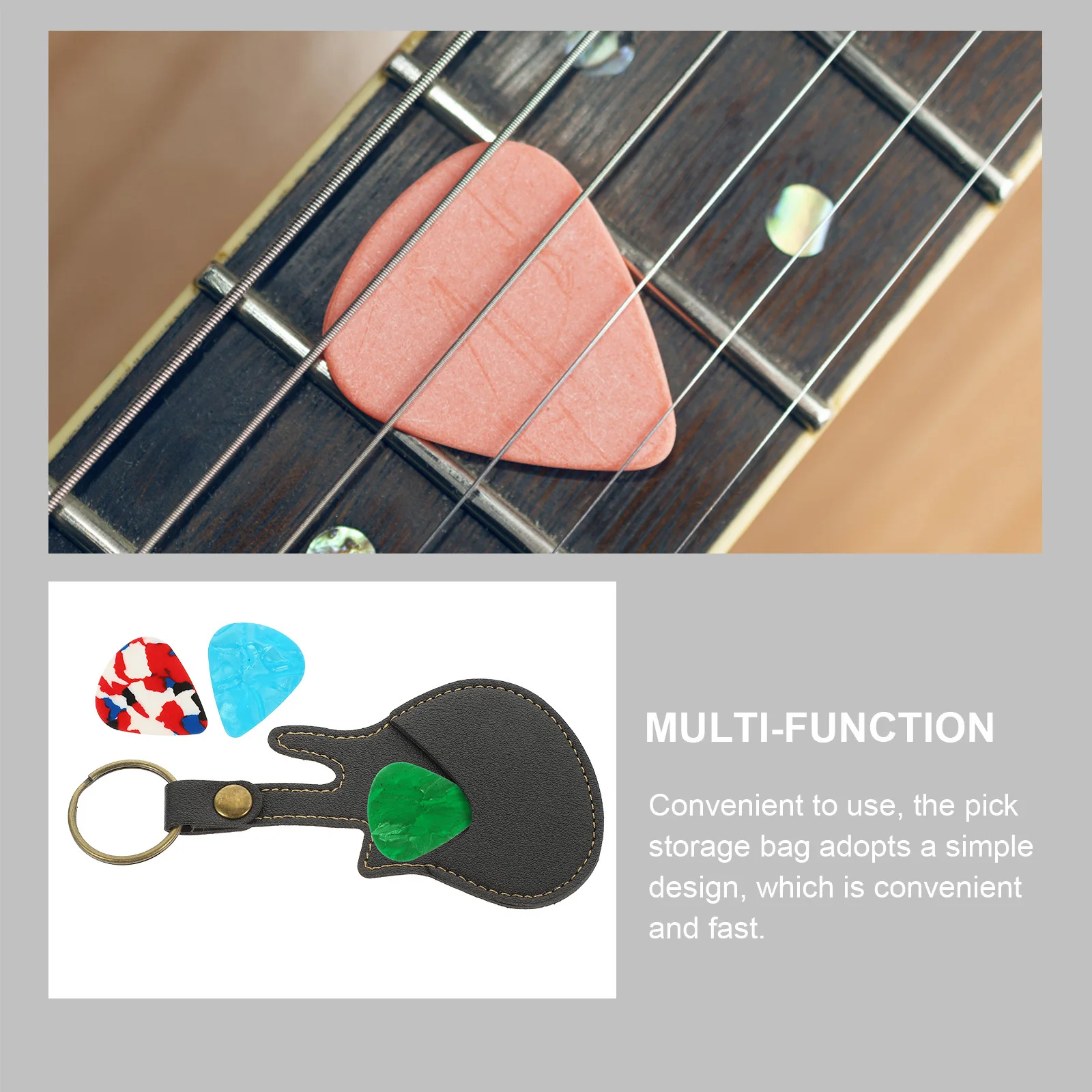 Guitar Picks Holder Compact Bag with 3 Picks Solid PU Grip Comfortable Portable Design for Musicians Instrument Pick Container 
Guitar Picks Holder Compact Bag with 3 Picks Solid PU Grip Comfortable Portable Design for Musicians Instrument Pick Container