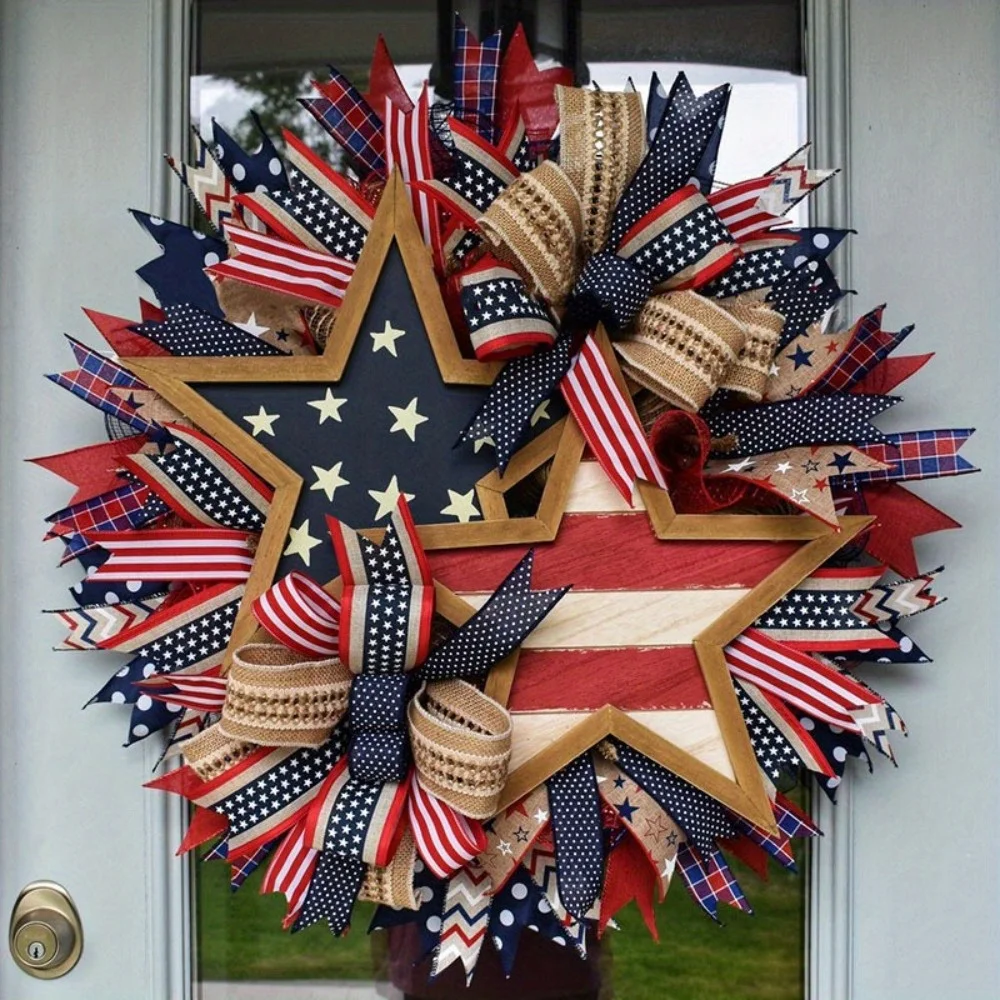 4Th of July Patriotic Wreath, 17.7in Memorial Day Pride Garland for Front Door, Red White and Blue Flag Wreath,
4Th of July Patriotic Wreath, 17.7in Memorial Day Pride Garland for Front Door, Red White and Blue Flag Wreath,