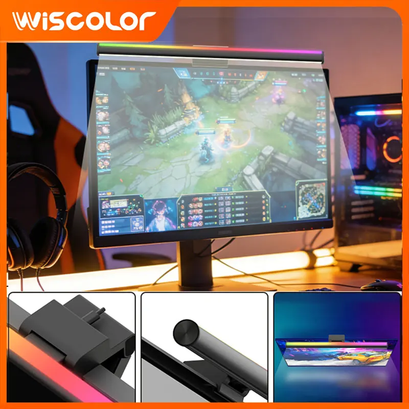 Smart RGB Monitor Light Bar Music Sync Screen Hanging Desk Lamp Eye-Care Luces LED Lighting For Gaming Night Light Accessories
Smart RGB Monitor Light Bar Music Sync Screen Hanging Desk Lamp Eye-Care Luces LED Lighting For Gaming Night Light Accessories