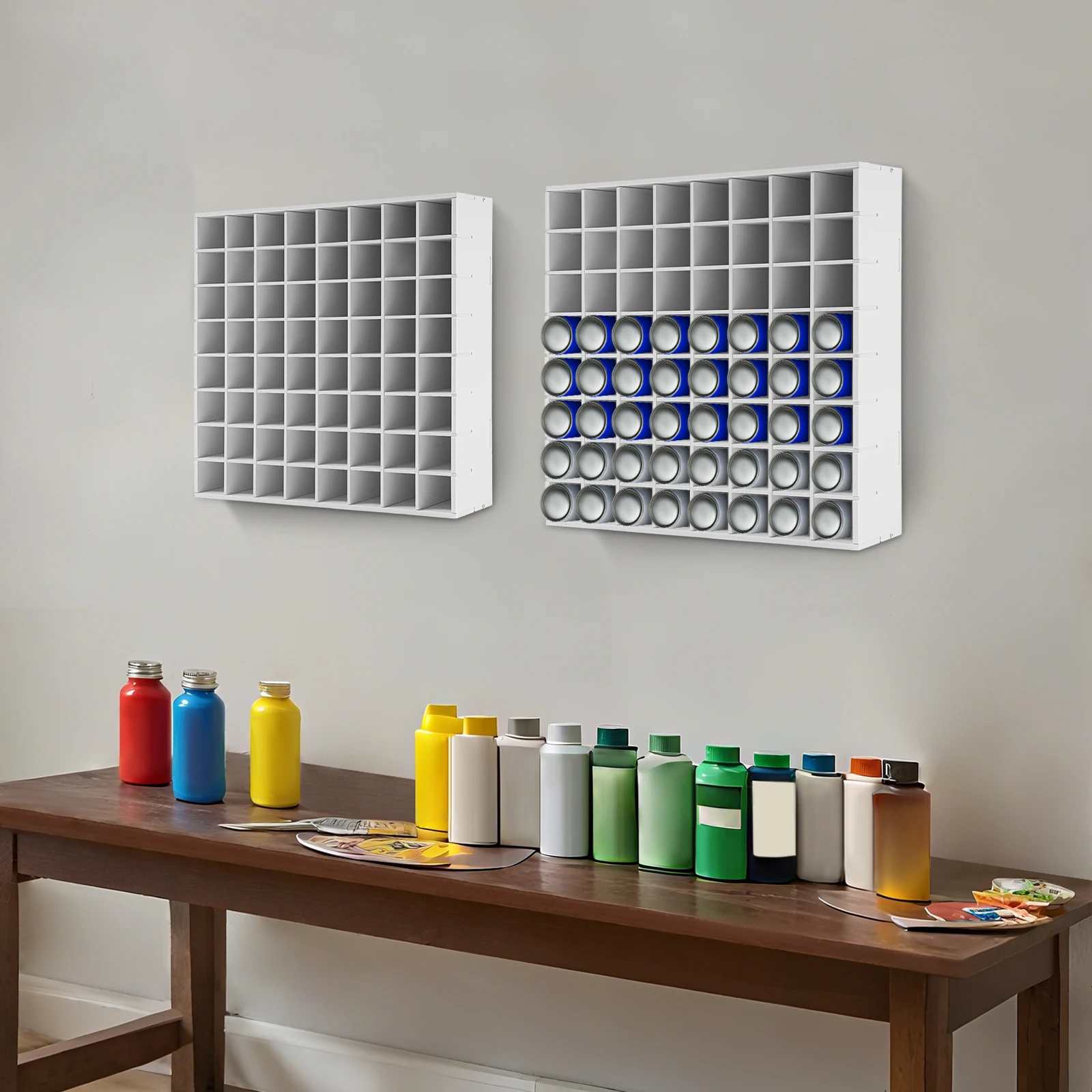 2 шт., белый ПВХ, 33x9x33 см, 64-битная стойка для красок, настенная стойка для хранения красок, настенная стойка для красок
2 шт., белый ПВХ, 33x9x33 см, 64-битная стойка для красок, настенная стойка для хранения красок, настенная стойка для красок