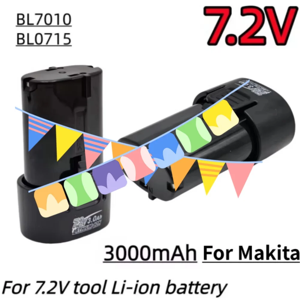 3000mAh 7.2V Li-ion Battery BL7010 for Makita BL0715 DF010 DF012 DF022 194355-2 194356-3 CL070D Cordless Tool Compatible with Po
3000mAh 7.2V Li-ion Battery BL7010 for Makita BL0715 DF010 DF012 DF022 194355-2 194356-3 CL070D Cordless Tool Compatible with Po
