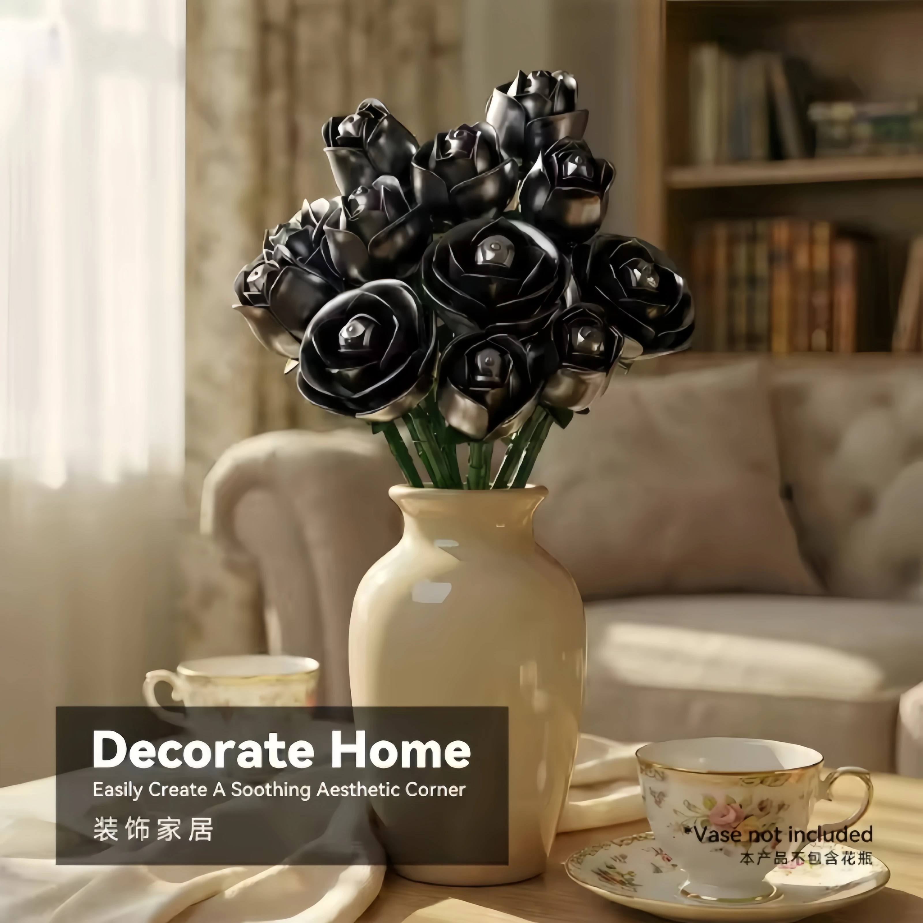 12 Black Rose Building Block Kits, Assembled Toy Models, Simulated Rose Bouquets, Desktop Decorations, Valentine's Day Gifts
12 Black Rose Building Block Kits, Assembled Toy Models, Simulated Rose Bouquets, Desktop Decorations, Valentine's Day Gifts