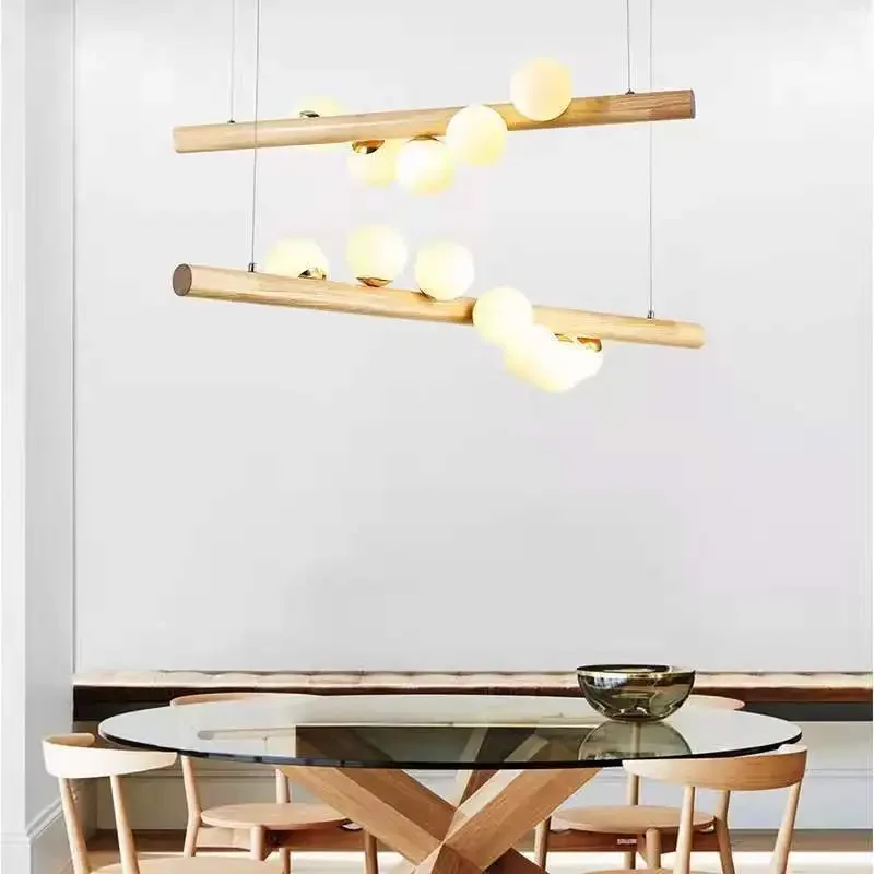 Cross-border exclusive supply of Nordic logs, simple magic bean chandelier, dining room, living room, kitchen, solid
Cross-border exclusive supply of Nordic logs, simple magic bean chandelier, dining room, living room, kitchen, solid