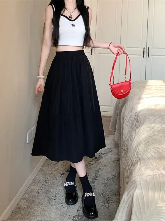 White A-Line Midi Skirt Women's plus Size Hang Sensation Summer New Sle Korean Sle l Waist Princ Skirt
White A-Line Midi Skirt Women's plus Size Hang Sensation Summer New Sle Korean Sle l Waist Princ Skirt