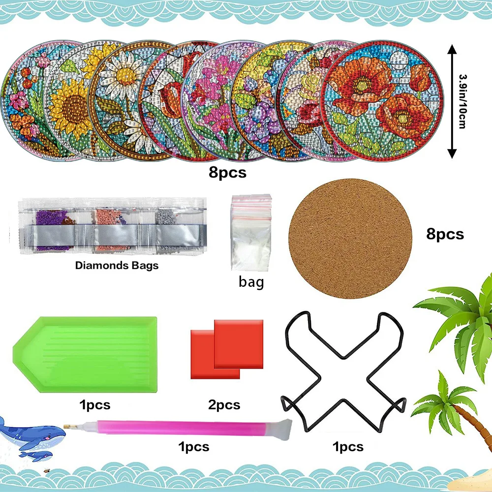 Diamond Painting Diy Coaster Insulation Pad Tulip Sunflower Flower Full Diamond Handmade Acrylic Wooden Pad Set
Diamond Painting Diy Coaster Insulation Pad Tulip Sunflower Flower Full Diamond Handmade Acrylic Wooden Pad Set