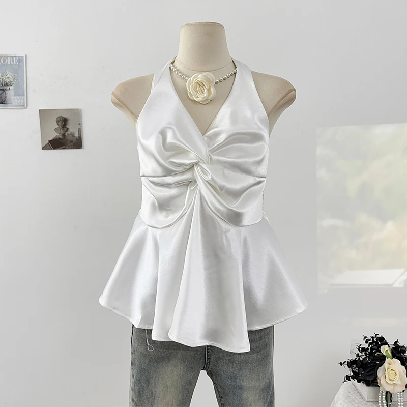 Gagarich Spicy Girl Design Sense плиссированный витой жилет без рукавов с витой шеей, лето 2022, плиссированная юбка с открытой спиной и рюшами по краям, топ
Gagarich Spicy Girl Design Sense плиссированный витой жилет без рукавов с витой шеей, лето 2022, плиссированная юбка с открытой спиной и рюшами по краям, топ