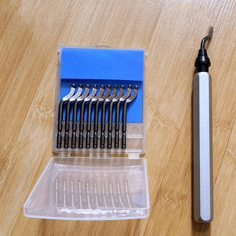 deburring tools suitable Deburring trimming steel blades for metals resins copper plastics, PVC pipes, and 3D printed edges.
deburring tools suitable Deburring trimming steel blades for metals resins copper plastics, PVC pipes, and 3D printed edges.