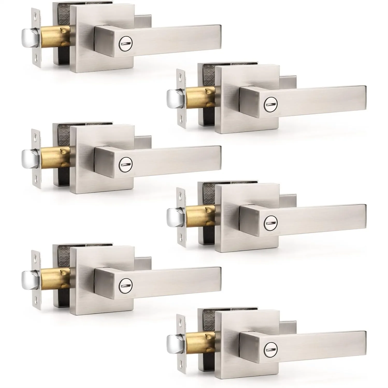 6 Pack Privacy Square Door Handle Interior, Keyless Door Knob for Bedroom Bathroom, Reversible for Left Right Handed Doors
6 Pack Privacy Square Door Handle Interior, Keyless Door Knob for Bedroom Bathroom, Reversible for Left Right Handed Doors